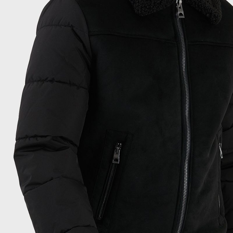 GUESS dzseki SHEARLING fekete