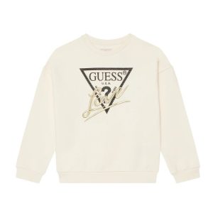 GUESS krémfehér pamut pulóver