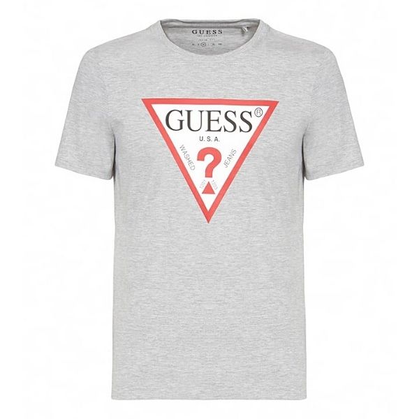 GUESS szürke férfi póló Triangle Logo