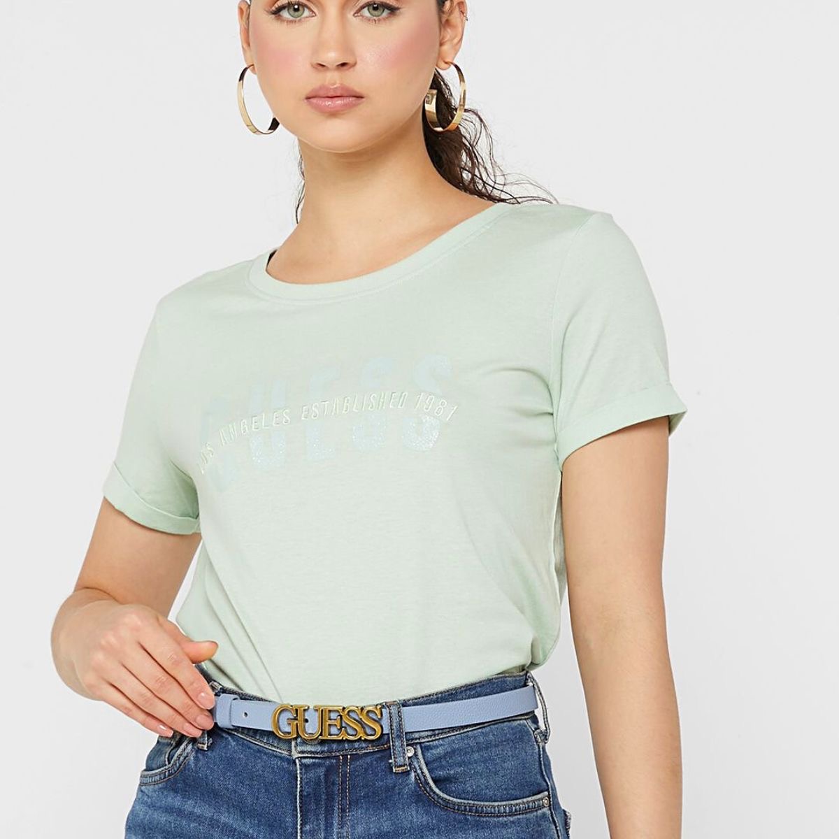 GUESS póló világoszöld AGATA