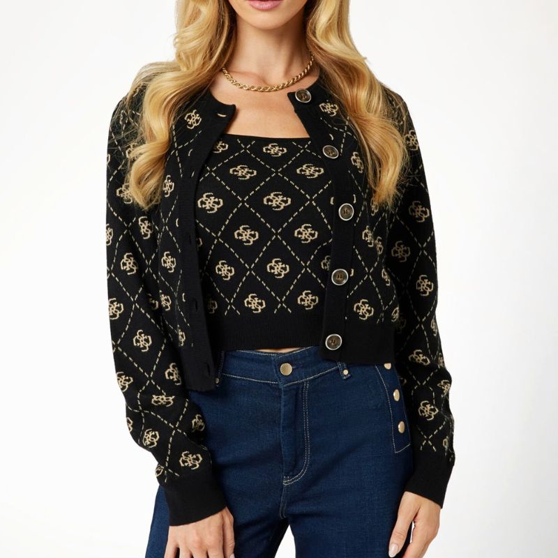 GUESS kardigán SARAH fekete