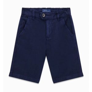 GUESS sötétkék len rövidnadrág