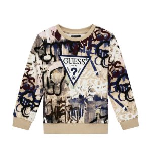GUESS graffiti mintás pulóver