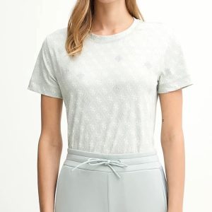 GUESS póló RHOMBUS világoszöld