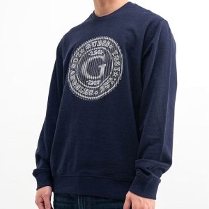 GUESS pulóver BIG LOGO sötétkék