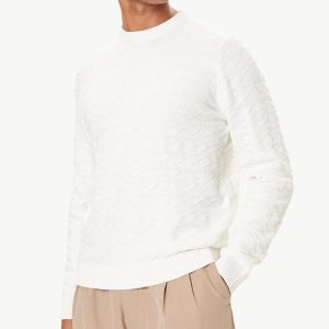 GUESS pulóver FAIR ISLE fehér