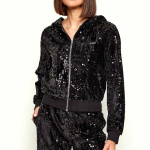GUESS szabadidő felső SEQUINS fekete