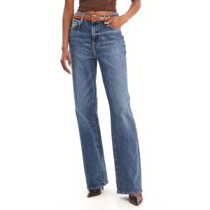 GUESS farmernadrág HIGH RISE STRAIGHT kék