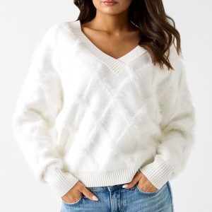 GUESS pulóver ZOE fehér