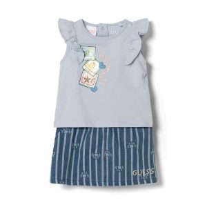 GUESS csíkos szoknyás baba szett