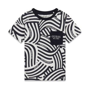 GUESS fekete-fehér mintás póló