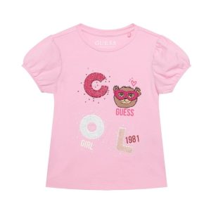 GUESS rózsaszín cool macis póló