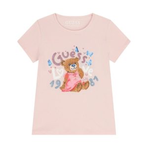 GUESS rózsaszín macis póló