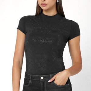 GUESS póló MOCK fekete