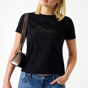 GUESS póló SCRIPT fekete