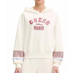 GUESS pulóver BERTHE törtfehér