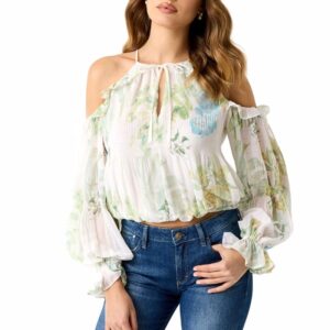 GUESS top EMILY levélmintás
