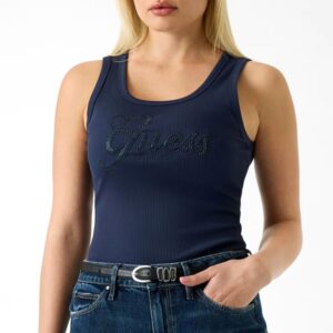 GUESS trikó LOGO SCRIPT sötétkék