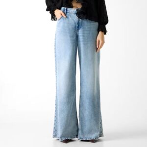 GUESS nadrág WIDE LOOSE kék