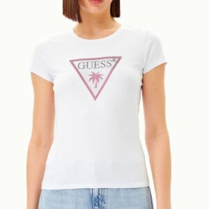 GUESS póló PALM LOGO fehér