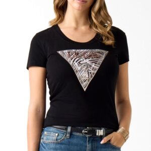 GUESS póló ZEBRA fekete