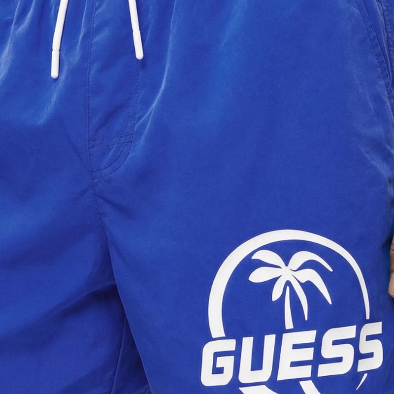 GUESS fürdőnadrág LOGO PALM kék