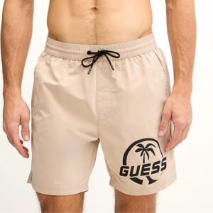 GUESS fürdőnadrág LOGO PALM bézs